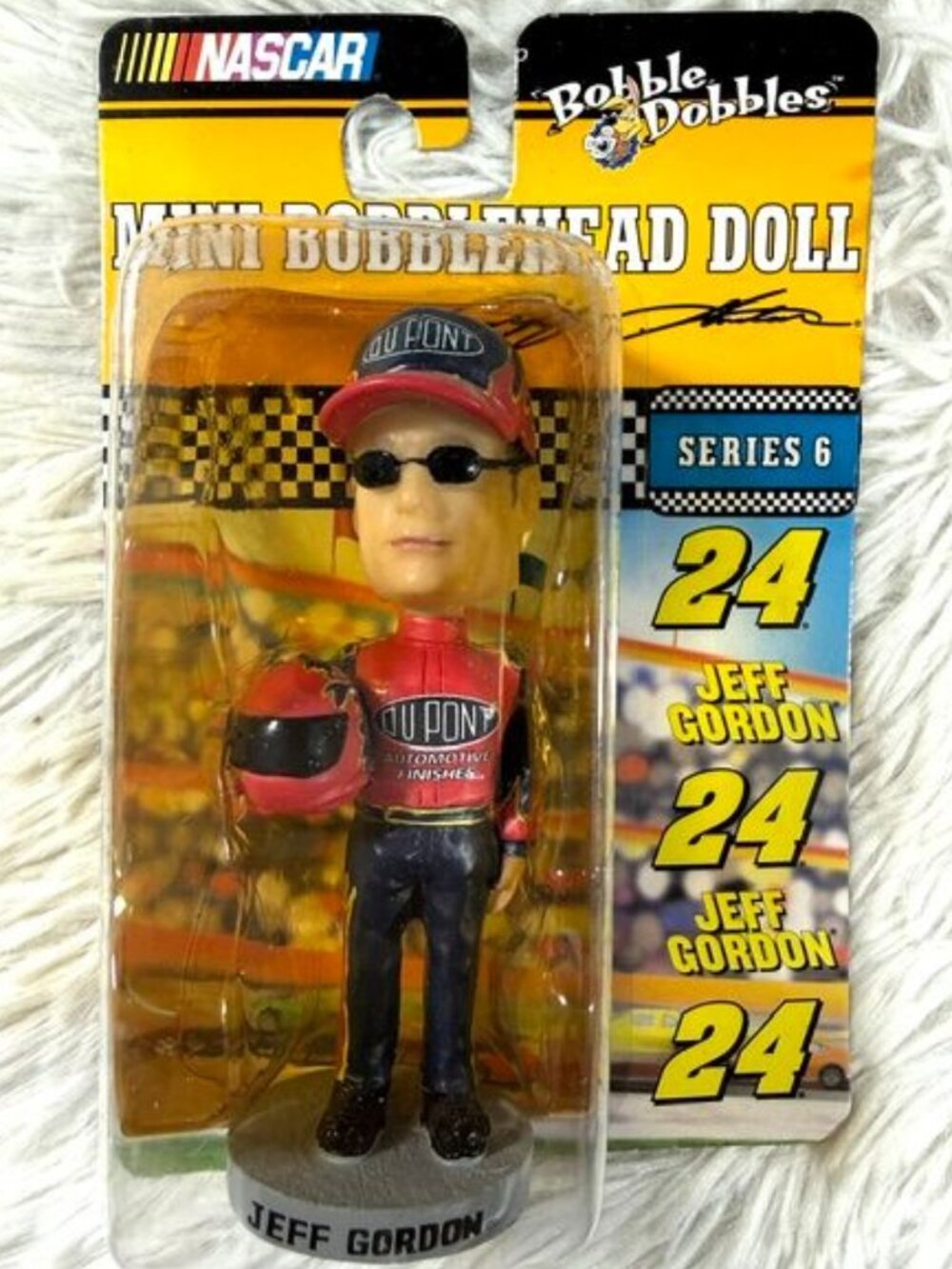Vintage Bobble Dobbles Series 6 Jeff Gordon 24 NASCAR Mini Bobblehead Doll